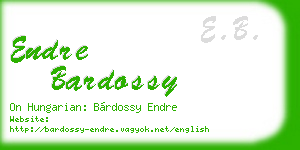 endre bardossy business card