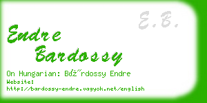 endre bardossy business card